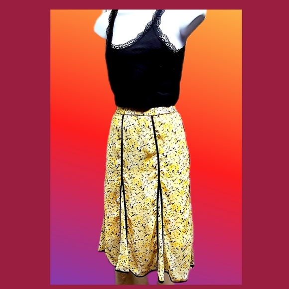 Spring Yellow Fit and Flare Skirt by Louis Dell' Olio - Picture 7 of 12